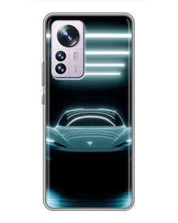 Чохол для Xiaomi 12 / 12X з картинкою «Tesla в неоні»