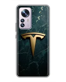 Чохол для Xiaomi 12 / 12X з картинкою «Мармурова Tesla Gold»