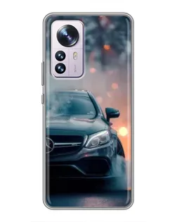 Чехол для Xiaomi 12 / 12X с картинкой «Mercedes — ночной город» Чехол для Xiaomi 12 / 12X с картинкой «Mercedes — ночной город»
