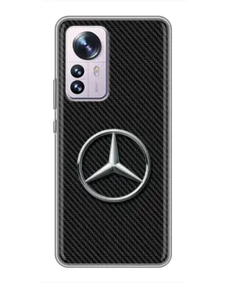 Чехол для Xiaomi 12 / 12X с картинкой «Карбоновый Mercedes стиль» Чехол для Xiaomi 12 / 12X с картинкой «Карбоновый Mercedes стиль»