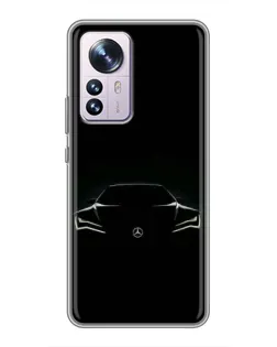 Чехол для Xiaomi 12 / 12X с картинкой «Mercedes — силуэт авто» Чехол для Xiaomi 12 / 12X с картинкой «Mercedes — силуэт авто»