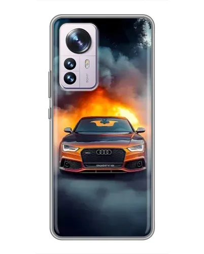 Чехол для Xiaomi 12 / 12X с картинкой «Audi в огненном дыму» Чехол для Xiaomi 12 / 12X с картинкой «Audi в огненном дыму»