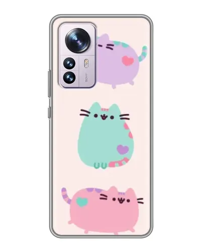 Чехол для Xiaomi 12 / 12X с картинкой «Pusheen трио» Чехол для Xiaomi 12 / 12X с картинкой «Pusheen трио»