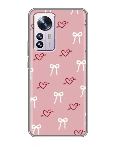 Чехол для Xiaomi 12 / 12X с картинкой «Сердца и банты» Чехол для Xiaomi 12 / 12X с картинкой «Сердца и банты»
