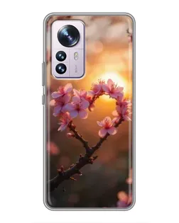 Чохол для Xiaomi 12 / 12X з картинкою «Рожевий цвіт сердечко на тлі заходу» Чохол для Xiaomi 12 / 12X з картинкою «Рожевий цвіт сердечко на тлі заходу»