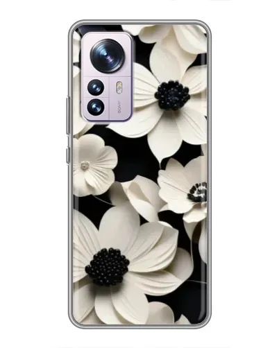 Чохол для Xiaomi 12 / 12X з картинкою «Об'ємні білі квіти»