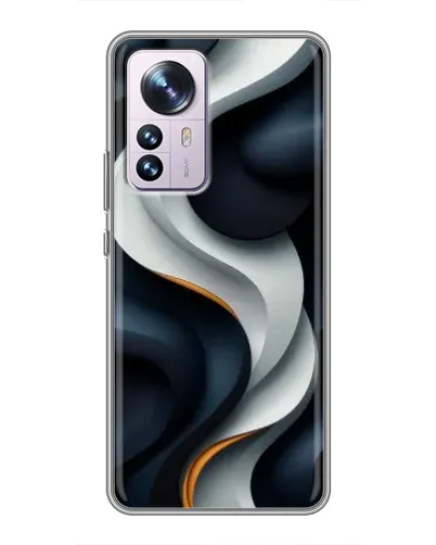 Чехол для Xiaomi 12 / 12X с картинкой «Объемные черно-белые ленты» Чехол для Xiaomi 12 / 12X с картинкой «Объемные черно-белые ленты»