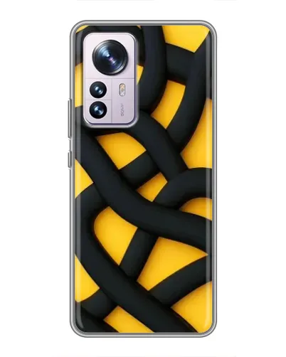 Чехол для Xiaomi 12 / 12X с картинкой «Черное желтое переплетение» Чехол для Xiaomi 12 / 12X с картинкой «Черное желтое переплетение»