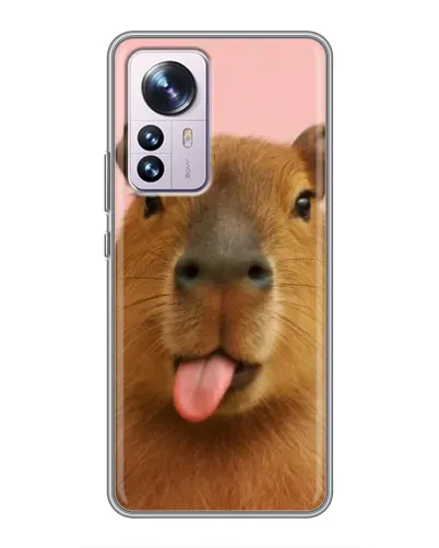 Чехол для Xiaomi 12 / 12X с картинкой «Капибара с языком»