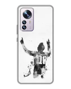 Чехол для Xiaomi 12 / 12X с картинкой «Черно-белый силуэт Месси» Чехол для Xiaomi 12 / 12X с картинкой «Черно-белый силуэт Месси»
