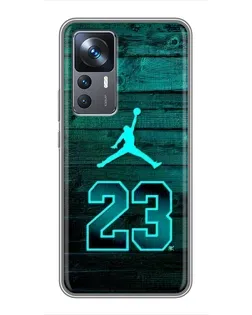 Чехол для Xiaomi 12T Pro с картинкой «Jordan Cyan 23»
