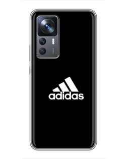 Чехол для Xiaomi 12T Pro с картинкой «Черная классика Adidas»