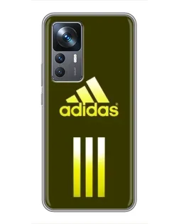 Чехол для Xiaomi 12T Pro с картинкой «Оливковый градиент Adidas»