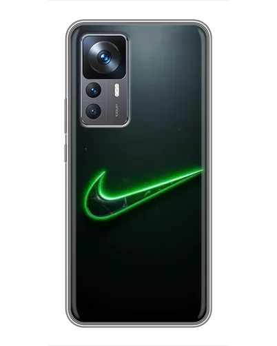 Чехол для Xiaomi 12T Pro с картинкой «Неоновый контур Nike»