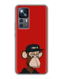 Чехол для Xiaomi 12T Pro с картинкой «Bored Ape — красный фон» Чехол для Xiaomi 12T Pro с картинкой «Bored Ape — красный фон»