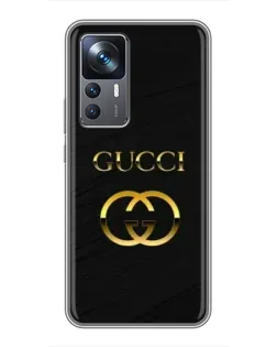 Чохол для Xiaomi 12T Pro з картинкою «Золотий логотип Gucci»