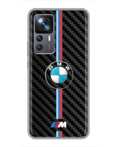 Чехол для Xiaomi 12T Pro с картинкой «Эмблема BMW и карбон»
