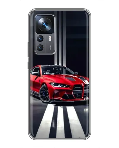 Чехол для Xiaomi 12T Pro с картинкой «Красная BMW на дороге»