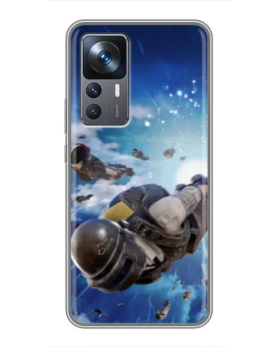 Чехол для Xiaomi 12T Pro с картинкой «Десант PUBG — прыжок»