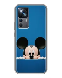Чехол для Xiaomi 12T Pro с картинкой «Микки выглядывает»