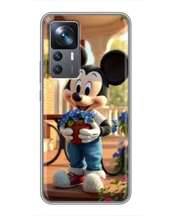 Чехол для Xiaomi 12T Pro с картинкой «Микки садовод»
