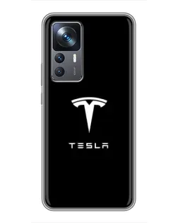 Чохол для Xiaomi 12T Pro з картинкою «Tesla White Logo»