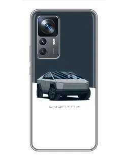 Чохол для Xiaomi 12T Pro з картинкою «Сріблястий Cybertruck Tesla»