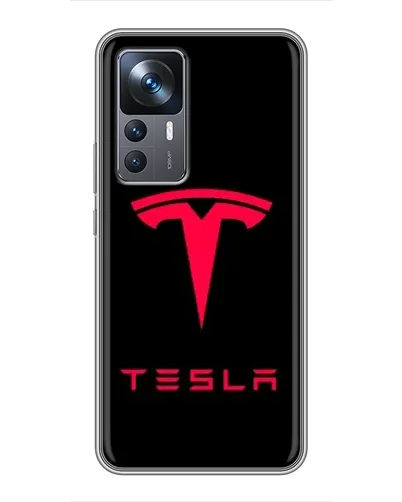 Чехол для Xiaomi 12T Pro с картинкой «Tesla Red Logo»