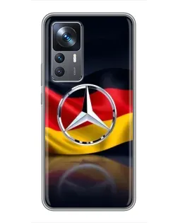 Чехол для Xiaomi 12T Pro с картинкой «Mercedes — флаг Германии»