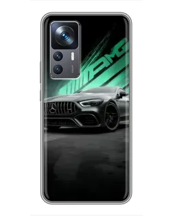 Чехол для Xiaomi 12T Pro с картинкой «Темный Mercedes AMG»