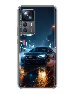 Чехол для Xiaomi 12T Pro с картинкой «Ночной город и Audi»