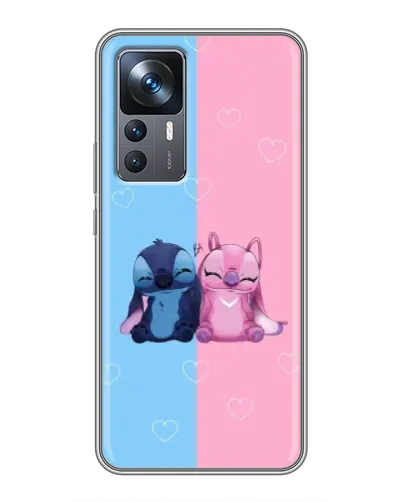 Чехол для Xiaomi 12T Pro с картинкой «Stitch и Angel Love»