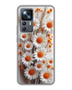 Чохол для Xiaomi 12T Pro з картинкою «Білі сухоцвіти»