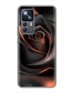 Чохол для Xiaomi 12T Pro з картинкою «Шовкова чорна троянда»