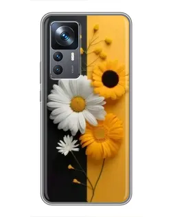 Чохол для Xiaomi 12T Pro з картинкою «Соняшник та ромашка»