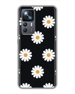 Чохол для Xiaomi 12T Pro з картинкою «Ромашки на чорному»