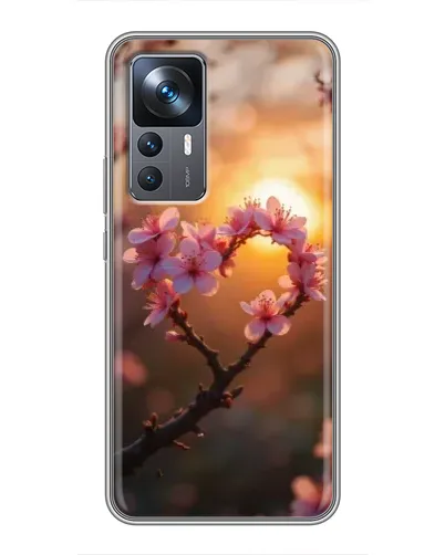 Чехол для Xiaomi 12T Pro с картинкой «Розовый цвет сердце на фоне заката» Чехол для Xiaomi 12T Pro с картинкой «Розовый цвет сердце на фоне заката»