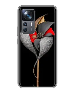 Чохол для Xiaomi 12T Pro з картинкою «Срібна фантазійна квітка»