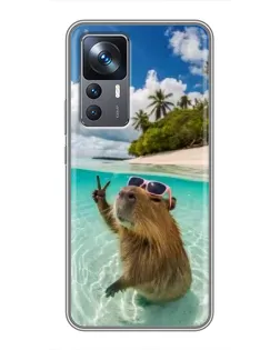 Чохол для Xiaomi 12T Pro з картинкою «Капібара на морі»