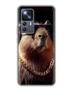 Чохол для Xiaomi 12T Pro з картинкою «Капібара золотий ланцюг»