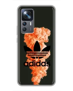 Чохол для Xiaomi 12T з картинкою «Помаранчевий дим Adidas»