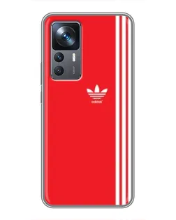 Чохол для Xiaomi 12T з картинкою «Червоний мінімалізм Adidas»