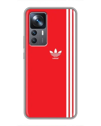Чехол для Xiaomi 12T с картинкой «Красный минимализм Adidas»