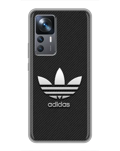 Чехол для Xiaomi 12T с картинкой «Adidas Карбоновая текстура»