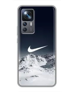 Чехол для Xiaomi 12T с картинкой «Nike — зимние горы» Чехол для Xiaomi 12T с картинкой «Nike — зимние горы»