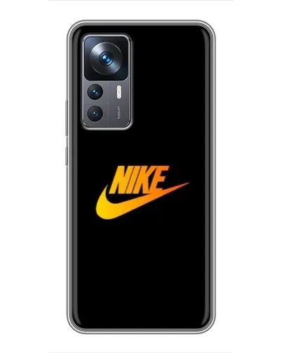Чехол для Xiaomi 12T с картинкой «Золотой логотип Nike»