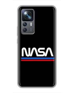 Чехол для Xiaomi 12T с картинкой «NASA — классика Red Blue» Чехол для Xiaomi 12T с картинкой «NASA — классика Red Blue»