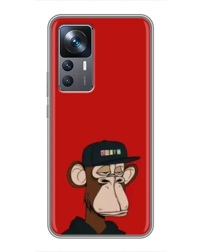 Чехол для Xiaomi 12T с картинкой «Bored Ape — красный фон»
