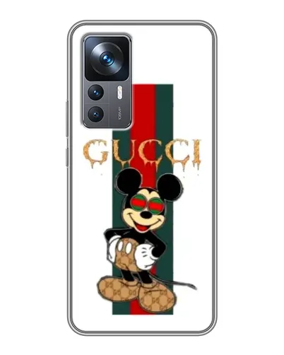 Чохол для Xiaomi 12T з картинкою «Міккі Маус Gucci — смуги»