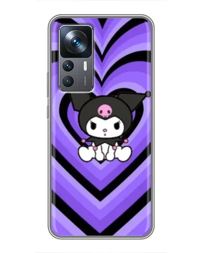 Чохол для Xiaomi 12T з картинкою «Kuromi та фіолетові серця»